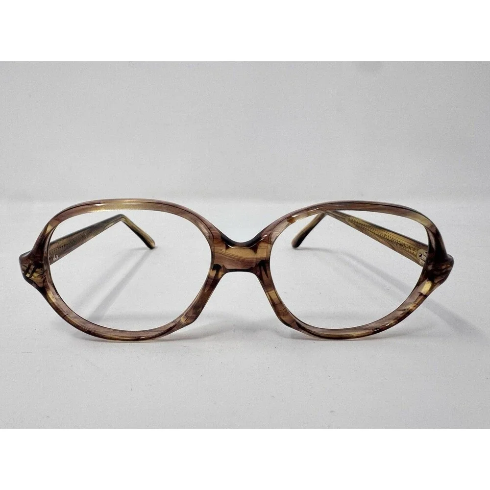 Vintage 1970s Eyeglass Frames 50-18-135 Brown Round Frames Only New Old Stock